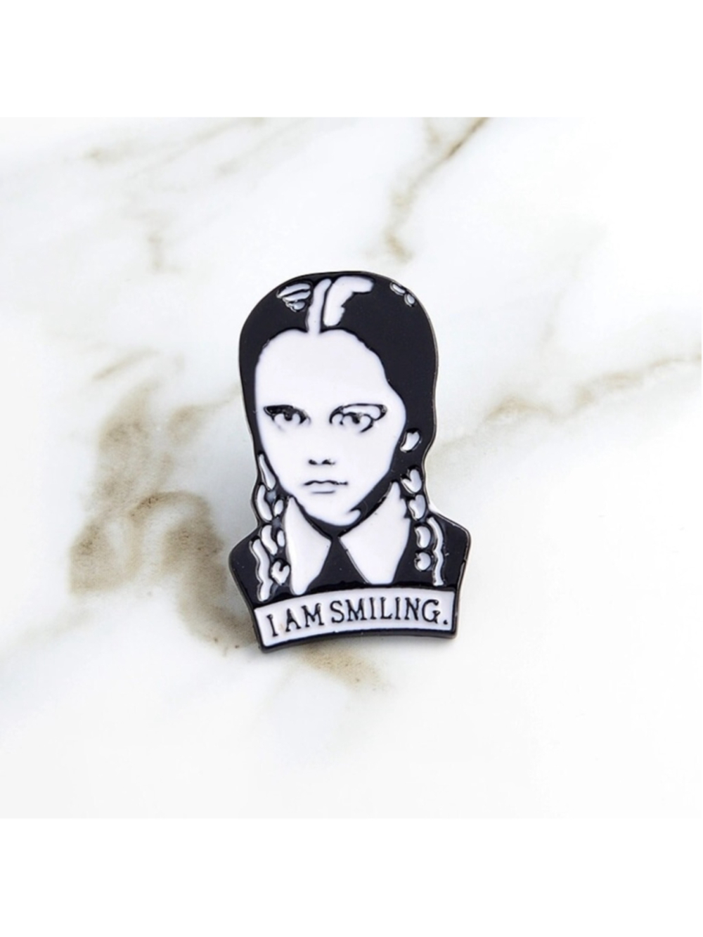 Wednesday Addams Family “I am Smiling” Enamel Pin